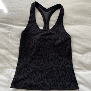 Lululemon Cool Racerback Tank Top *Nulu (Black leopard print, size 4)